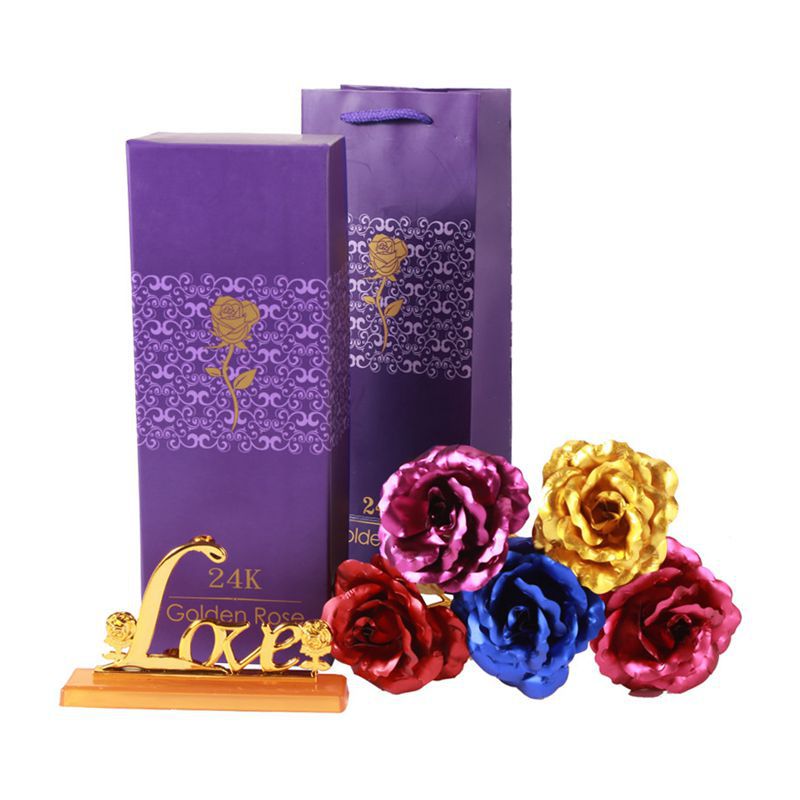 24K Gold Leaf Rose Simulation Bouquet - Perfect Gift for Christmas, Valentine's Day, and Birthdays