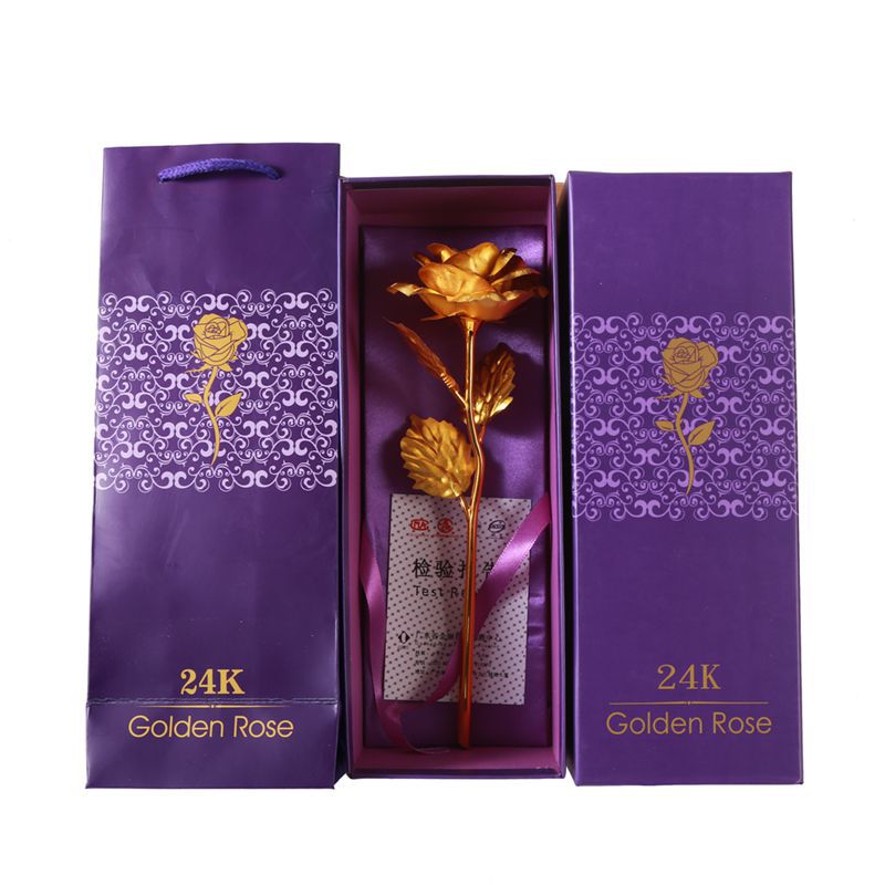 24K Gold Leaf Rose Simulation Bouquet - Perfect Gift for Christmas, Valentine's Day, and Birthdays