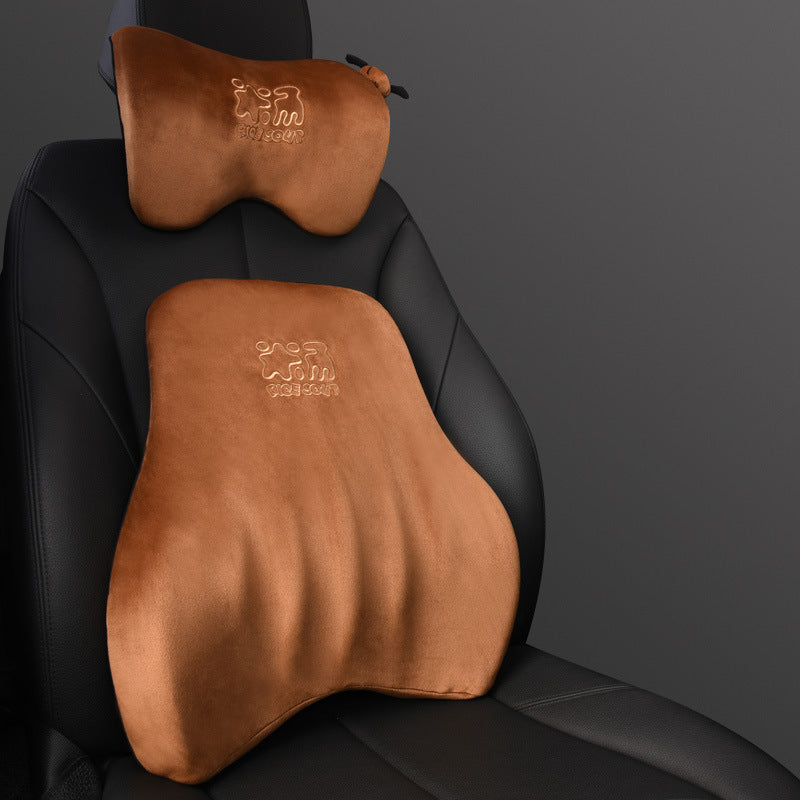 Car housing creative cartoon rice soup car head pillow memory cotton five bones support sleep neck pillow factory direct sales