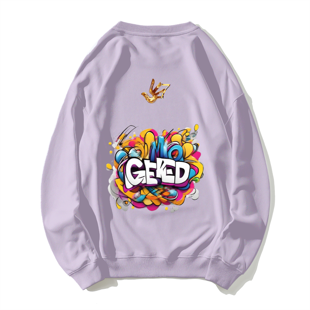 GEEKED ENTERTAINMENT (GKE )Dropped Shoulder Trend Crew Neck Hoodie