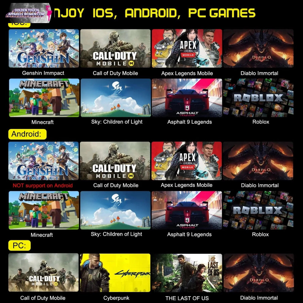 Wireless Gaming Controller for SMART-PHONES /PC - COD Mobile, Genshin Impact, Cloud Gaming - 15hr Playtime