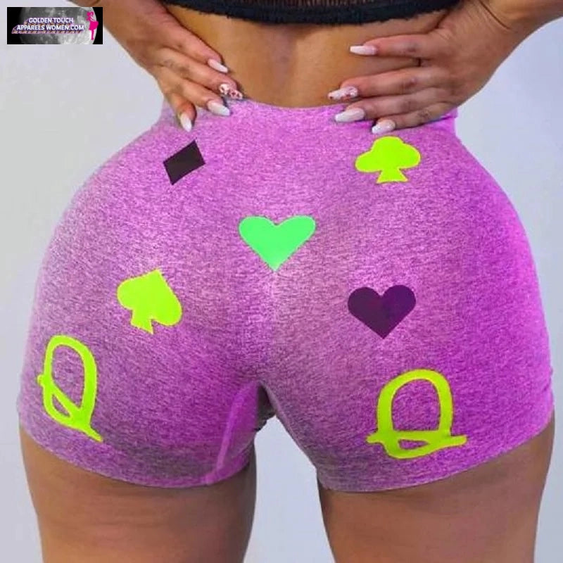 Summer High Waist Letter Print Shorts - Trendy & Comfortable!