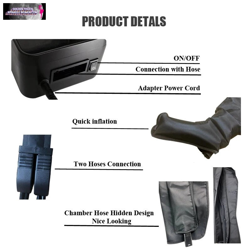 Dynamic Air Compression Boots - Recovery Massage, LED Display, Customizable Settings