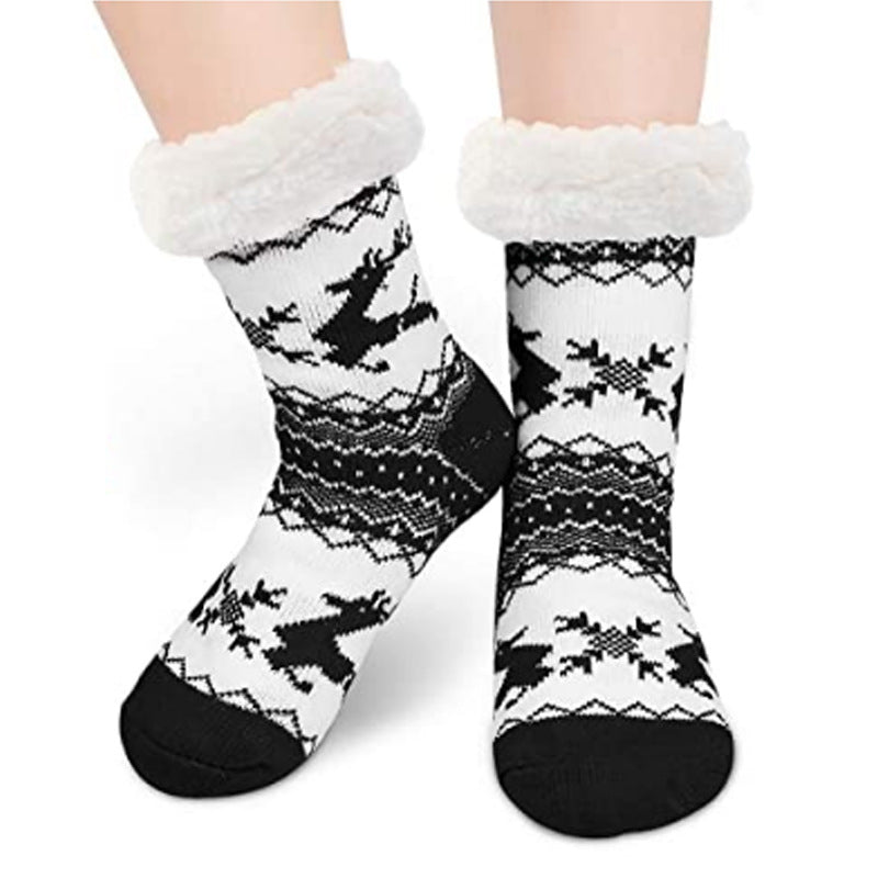 Autumn and winter Christmas stockings children middle tube floor socks adult plus velvet sleep socks carpet stockings Slippers Socks spot