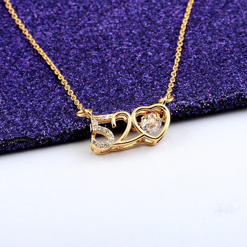 "I Love You Necklace - 18K Gold Plated Creative Agonist Pendant, Perfect Valentine's Day Gift