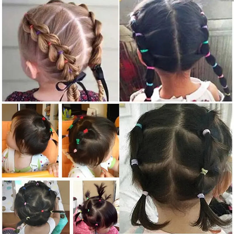 2000pcs Girls Hair Accessories gift Nylon Rubber Band Elastic Hair Bands  Headband Children Ponytail Holder Bands Kids Ornaments.