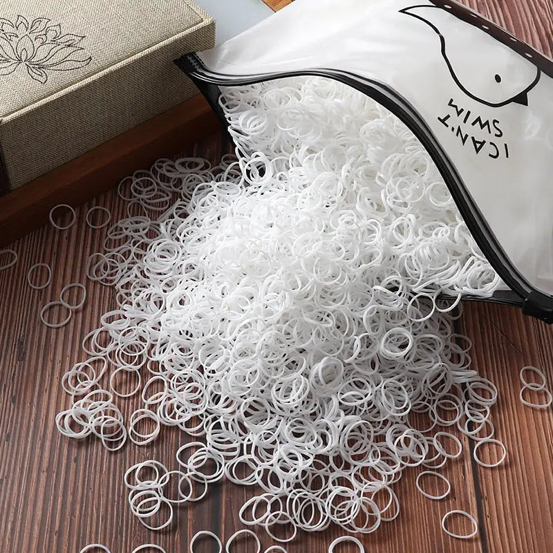 2000pcs Girls Hair Accessories gift Nylon Rubber Band Elastic Hair Bands Headband Children Ponytail Holder Bands Kids Ornaments.