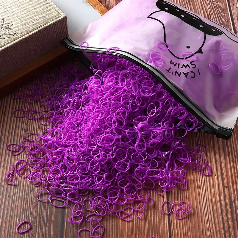 2000pcs Girls Hair Accessories gift Nylon Rubber Band Elastic Hair Bands  Headband Children Ponytail Holder Bands Kids Ornaments.