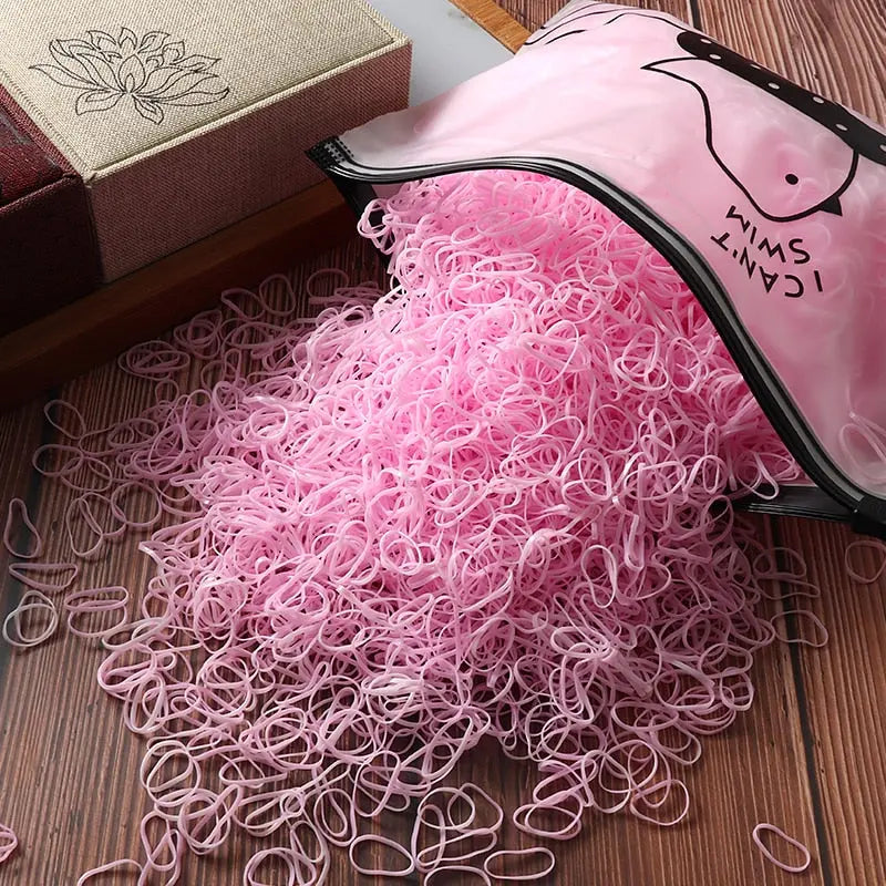 2000pcs Girls Hair Accessories gift Nylon Rubber Band Elastic Hair Bands Headband Children Ponytail Holder Bands Kids Ornaments.