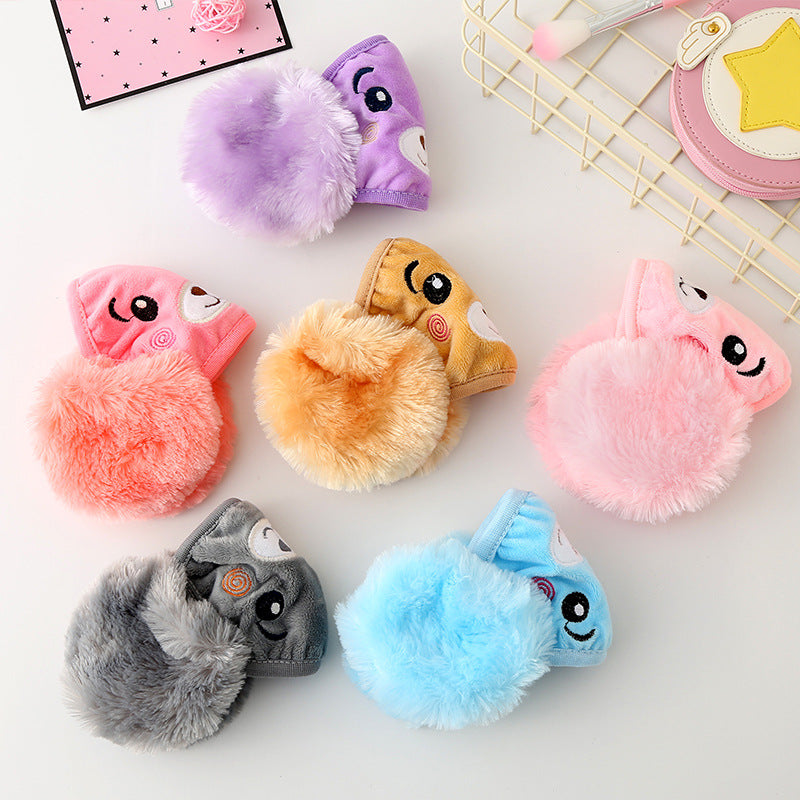 "Cute Plush Bear Ear Hood & Mask - Winter Children's Cartoon Protective Wear"