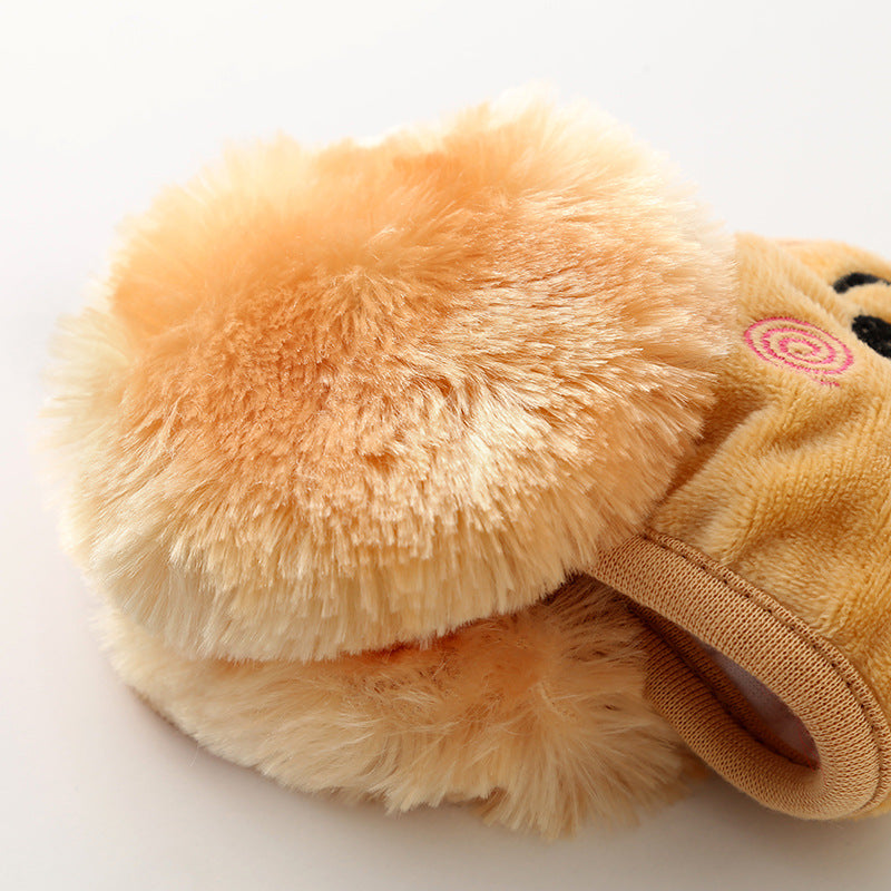 "Cute Plush Bear Ear Hood & Mask - Winter Children's Cartoon Protective Wear"