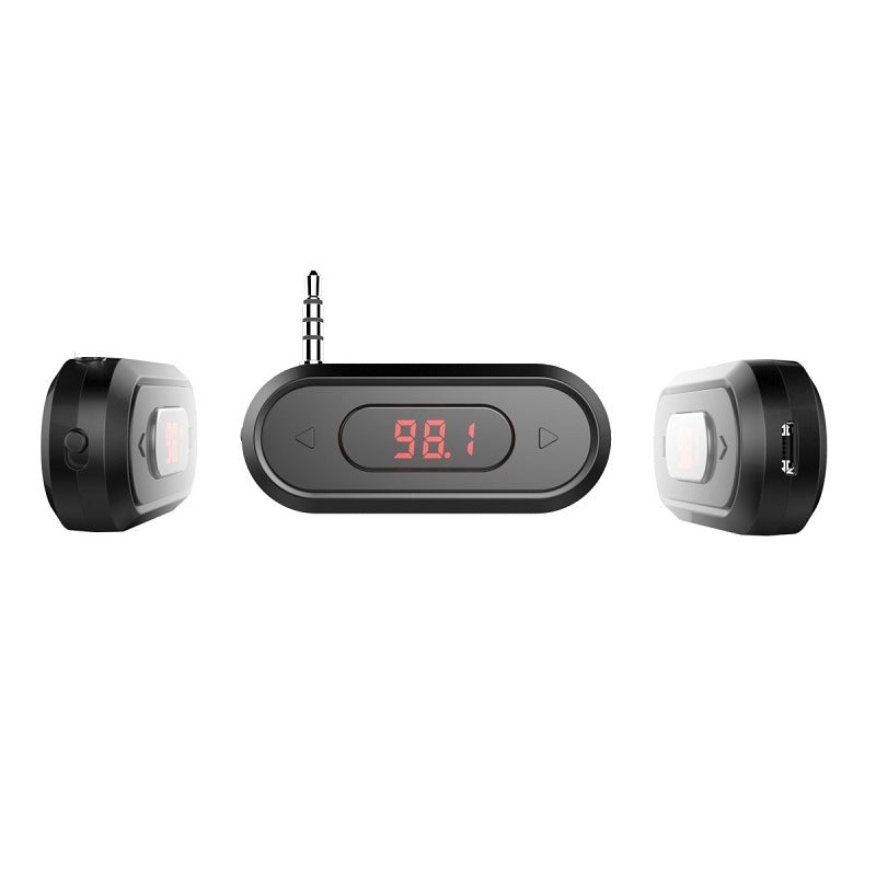 Wireless Car FM Transmitter - 3.5mm Audio Headphone Jack, for Mobile Phones and Tablets (Model DSER107)