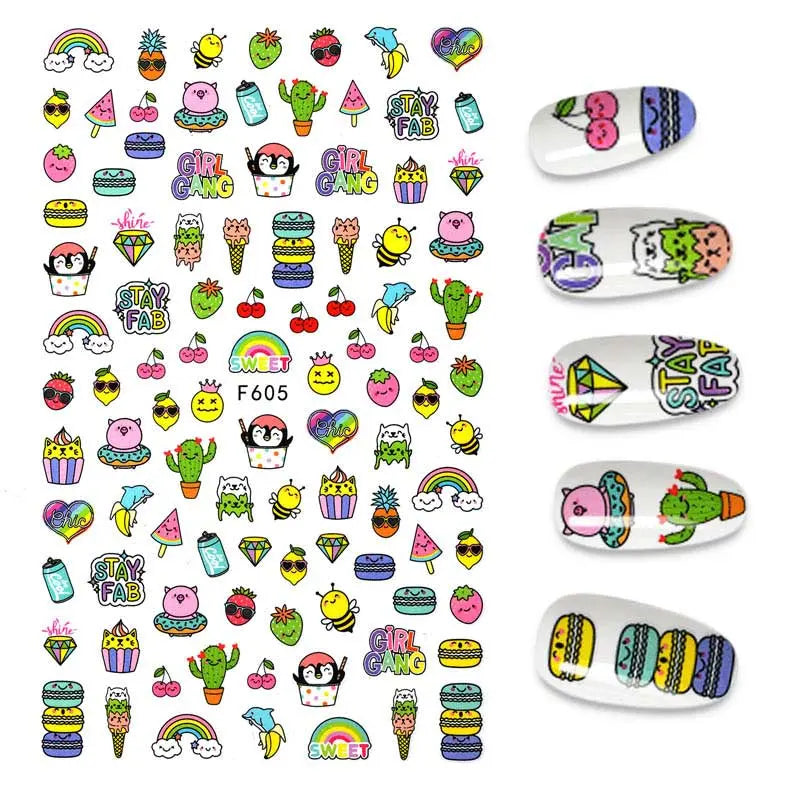 3D Flower Nail Stickers pedicure and medicates.