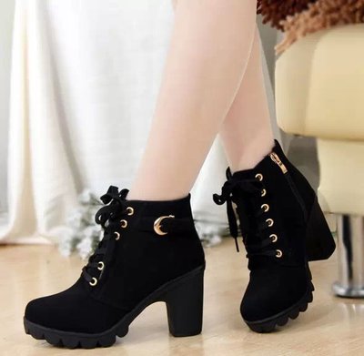 "New Arrival Autumn/Winter High Heel Cross Strap Martin Boots, Genuine Leather,
