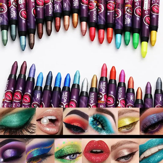 Beyprern 24-color Eye Shadow Stick 3-in-1 Eye Shadow Lipstick Lying Silkworm Pen Pearlescent Not Easy To Smudge Stage Cosmetics.