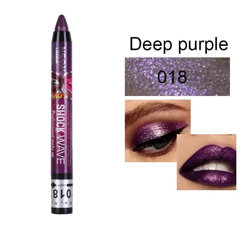 Beyprern 24-color Eye Shadow Stick 3-in-1 Eye Shadow Lipstick Lying Silkworm Pen Pearlescent Not Easy To Smudge Stage Cosmetics.
