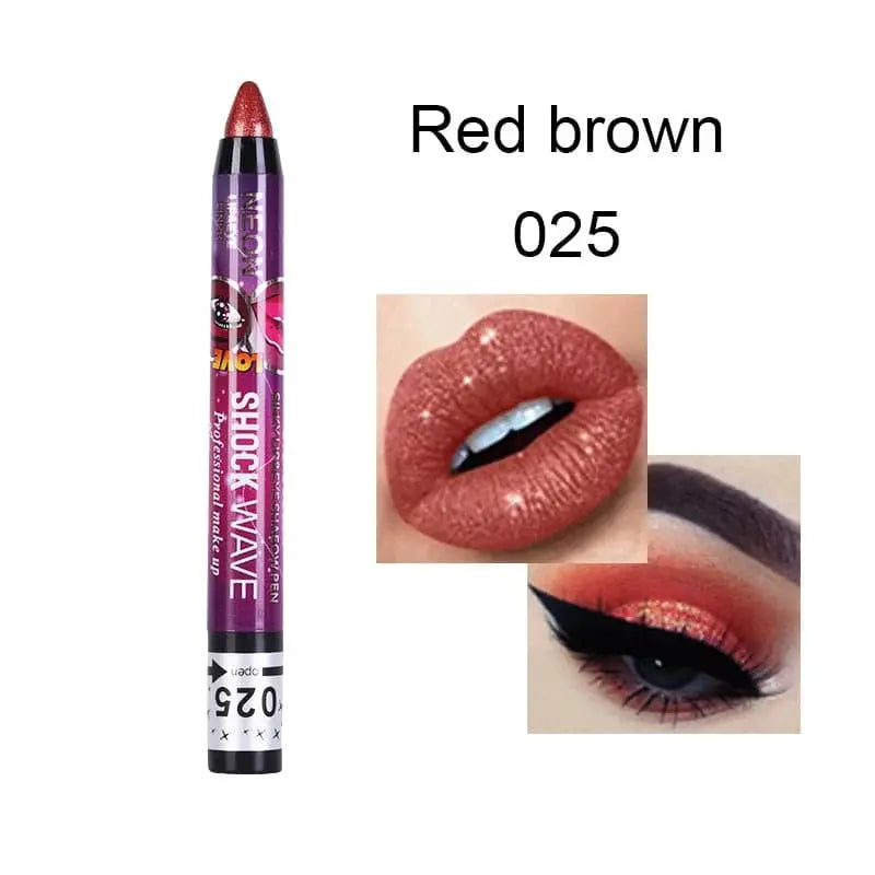 Beyprern 24-color Eye Shadow Stick 3-in-1 Eye Shadow Lipstick Lying Silkworm Pen Pearlescent Not Easy To Smudge Stage Cosmetics.