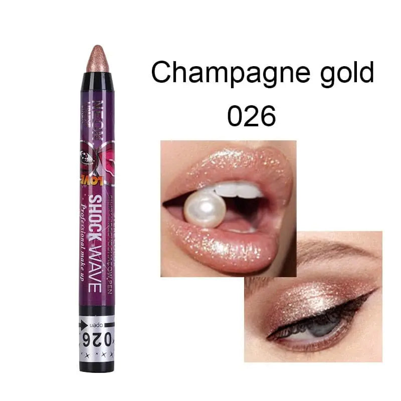 Beyprern 24-color Eye Shadow Stick 3-in-1 Eye Shadow Lipstick Lying Silkworm Pen Pearlescent Not Easy To Smudge Stage Cosmetics.