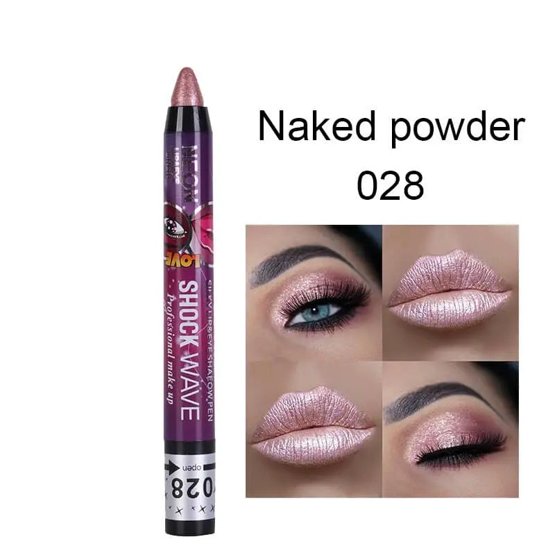 Beyprern 24-color Eye Shadow Stick 3-in-1 Eye Shadow Lipstick Lying Silkworm Pen Pearlescent Not Easy To Smudge Stage Cosmetics.