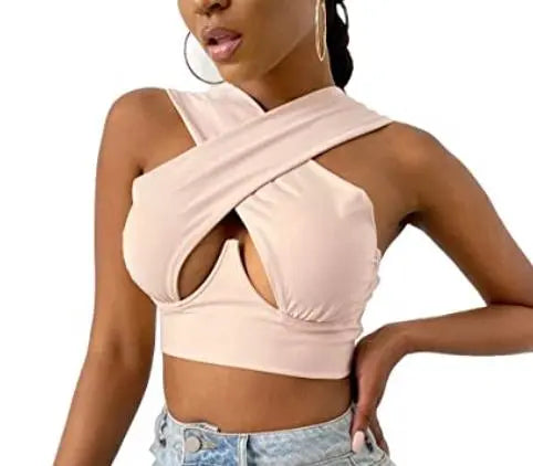 Criss Cross Front Crop Top new 2023.
