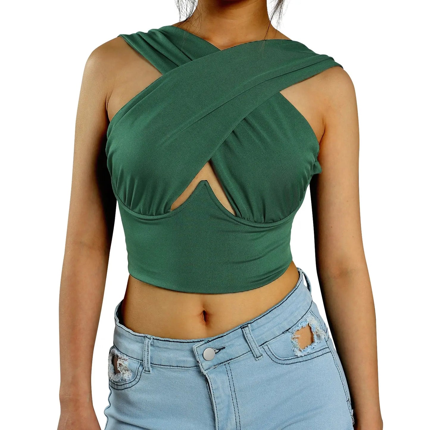 Criss Cross Front Crop Top new 2023.