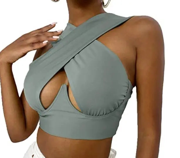 Criss Cross Front Crop Top new 2023.