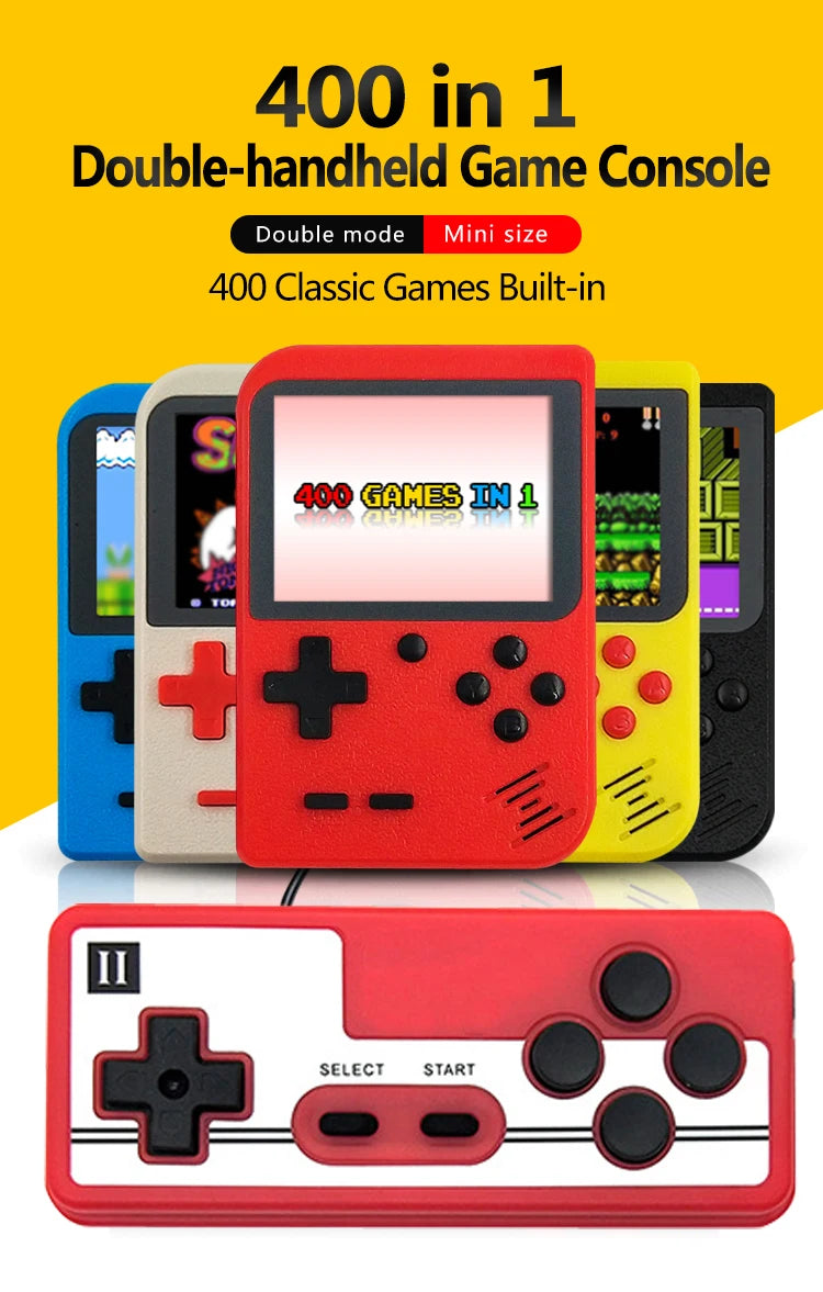 Portable Video Game Console 400 Retro Games in 1 AV Out Two Player Gamepads Game player For Children Gifts