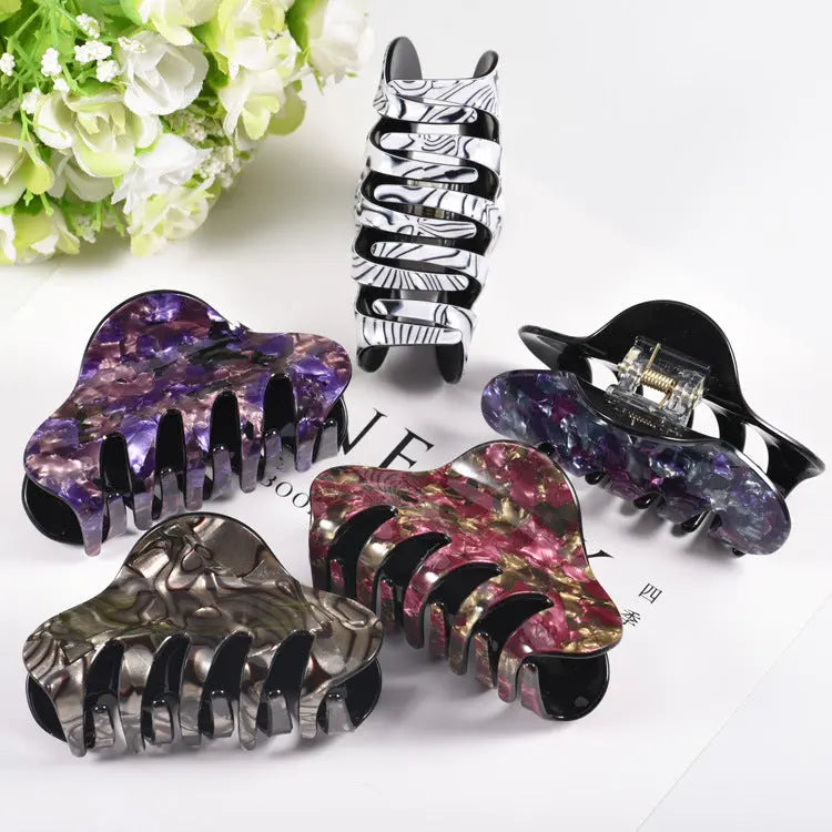 Korea hair accessories large granules acrylic hair catch women's beautiful shower tray hair horse tail hair card headquarter.