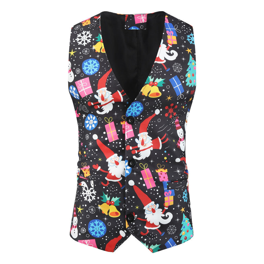 casual suit 3 sets of Christmas 3D print western clothing suits evening dress tide