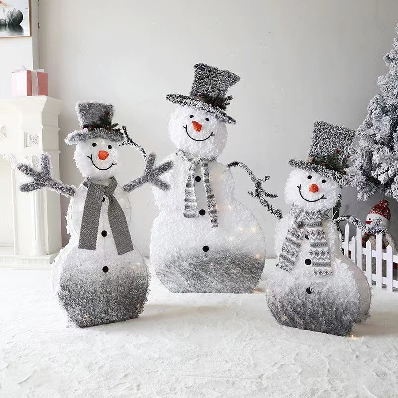 New Christmas luminous snowman decorations 80cm90cm Christmas tree scene layout Meichen props decorations