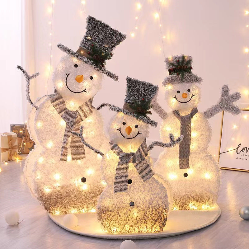 New Christmas luminous snowman decorations 80cm90cm Christmas tree scene layout Meichen props decorations