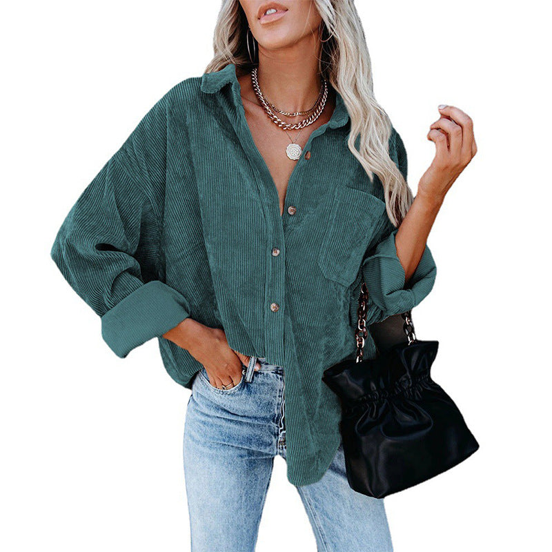 Oversize Corduroy Loose Button Shirt