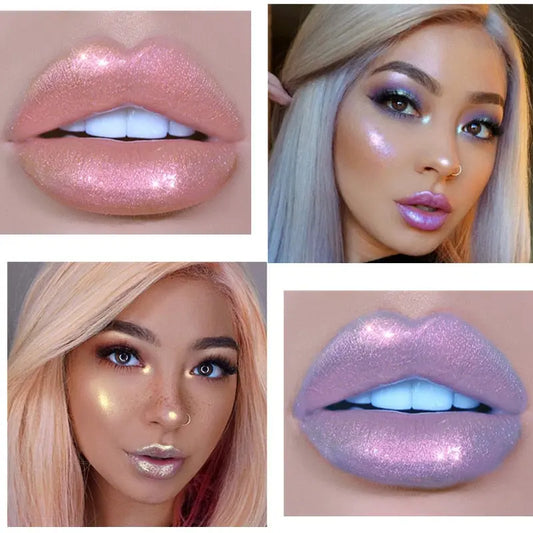 Polarized Lip Gloss Long lasting Mermaid Glitter Lipstick /Waterproof Moisturizer.