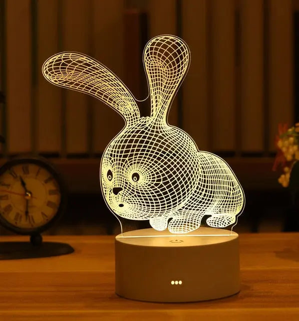Romantic Love 3D Acrylic Led Lamp for Home Children's Night Light Table Lamp Birthday Party Decor Valentine's Day Bedside Lamp.