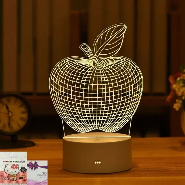 Romantic Love 3D Acrylic Led Lamp for Home Children's Night Light Table Lamp Birthday Party Decor Valentine's Day Bedside Lamp.