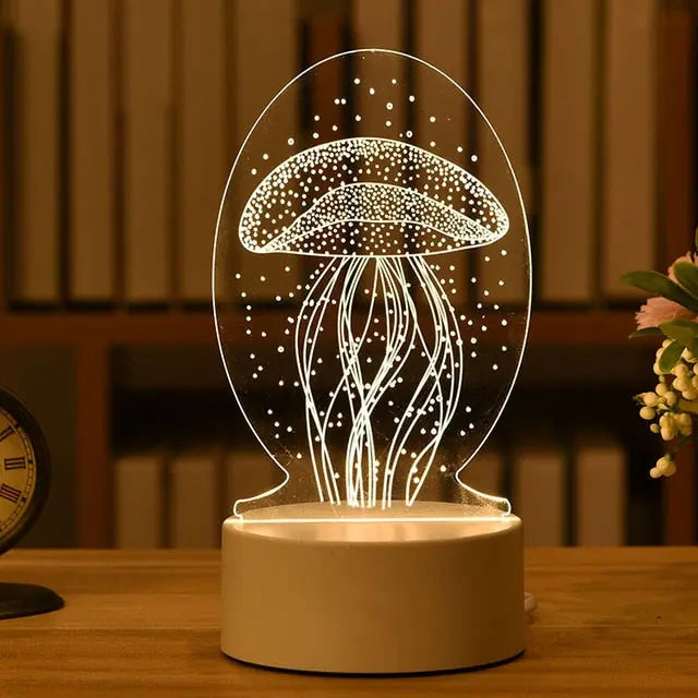 Romantic Love 3D Acrylic Led Lamp for Home Children's Night Light Table Lamp Birthday Party Decor Valentine's Day Bedside Lamp.