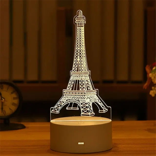Romantic Love 3D Acrylic Led Lamp for Home Children's Night Light Table Lamp Birthday Party Decor Valentine's Day Bedside Lamp.