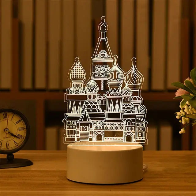Romantic Love 3D Acrylic Led Lamp for Home Children's Night Light Table Lamp Birthday Party Decor Valentine's Day Bedside Lamp.