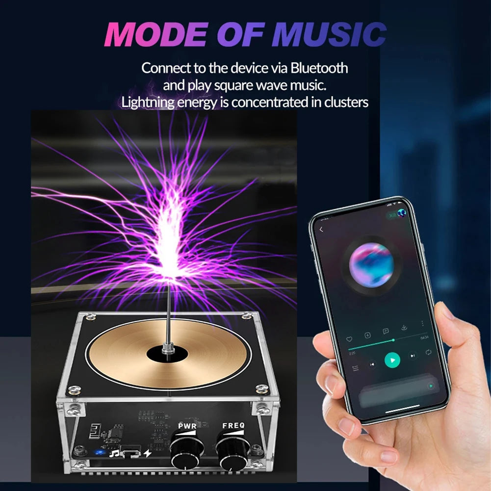 Tesla Coil Bluetooth-Compatible Musical Touch-Sensitive Artificial Lightning Spark Toy