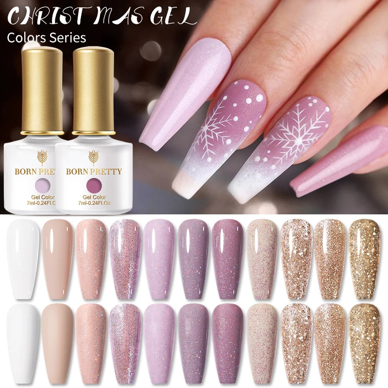 Long-Lasting 7ml Christmas Gel Nail Polish - 80 Colors - UV/LED Soak Off - BORN PRETTY