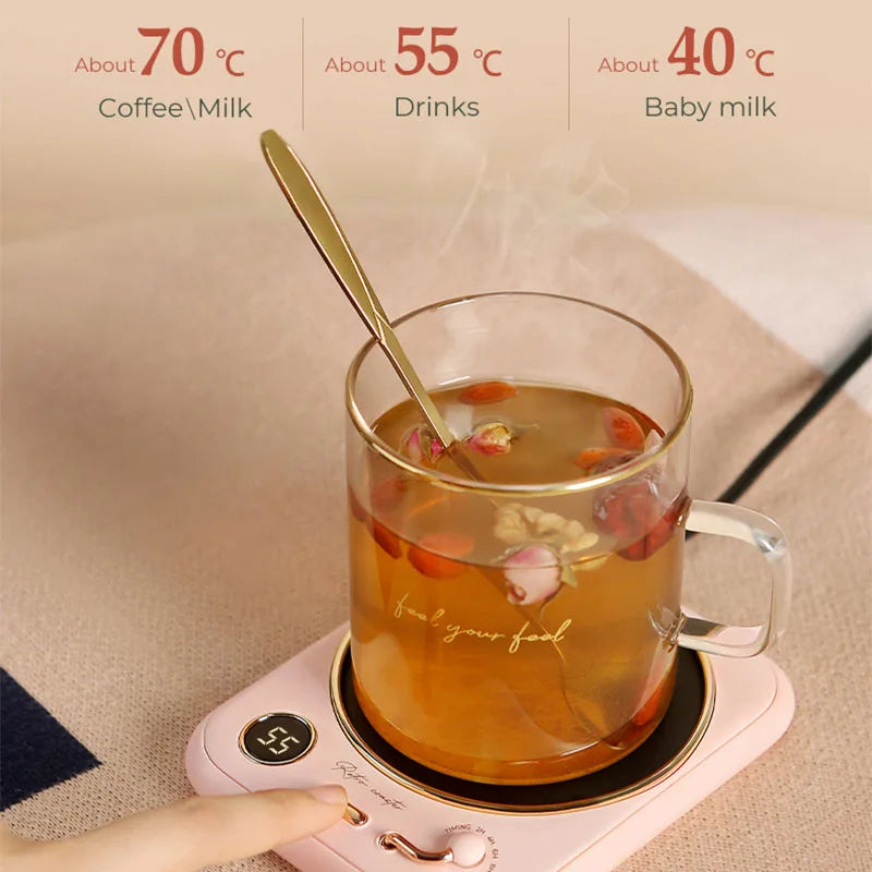Retro Coffee Mug Warmer with 3 Temperature Settings - Auto-Off Cup Warmer Plate for Office and Home GOLDEN TOUCH