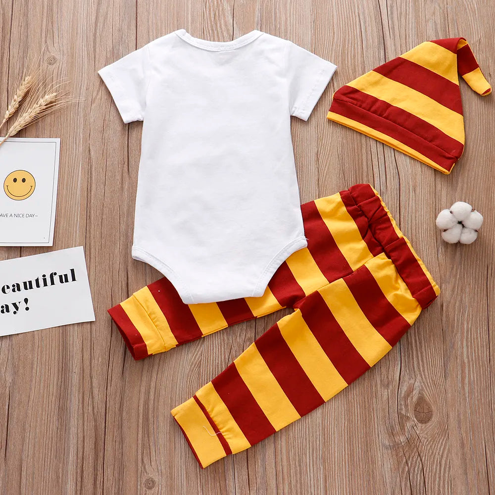 "Halloween Little Wizard 3-Piece Newborn Baby Clothes Set - Tops, Pants, and Hat - 2023 Collection - Toddler Boy/Girl Babe Outfit"