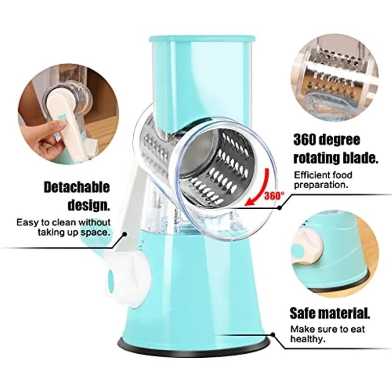 Manual Rotary Cheese Grater for Vegetable Cutter Potato Slicer Mandoline Multifunctional Vegetable Chopper Kitchen Accessories
