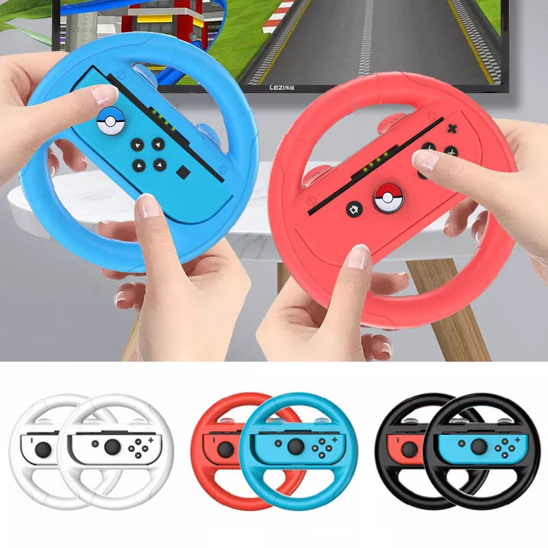 "2-Pack Racing Steering Wheels for Switch OLED Joy-Con Controller - Enhanced Grip and Control for Switch Gaming"