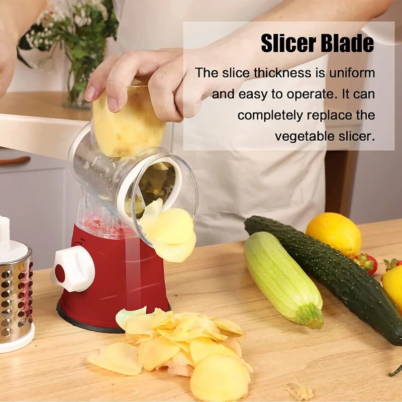 Manual Rotary Cheese Grater for Vegetable Cutter Potato Slicer Mandoline Multifunctional Vegetable Chopper Kitchen Accessories