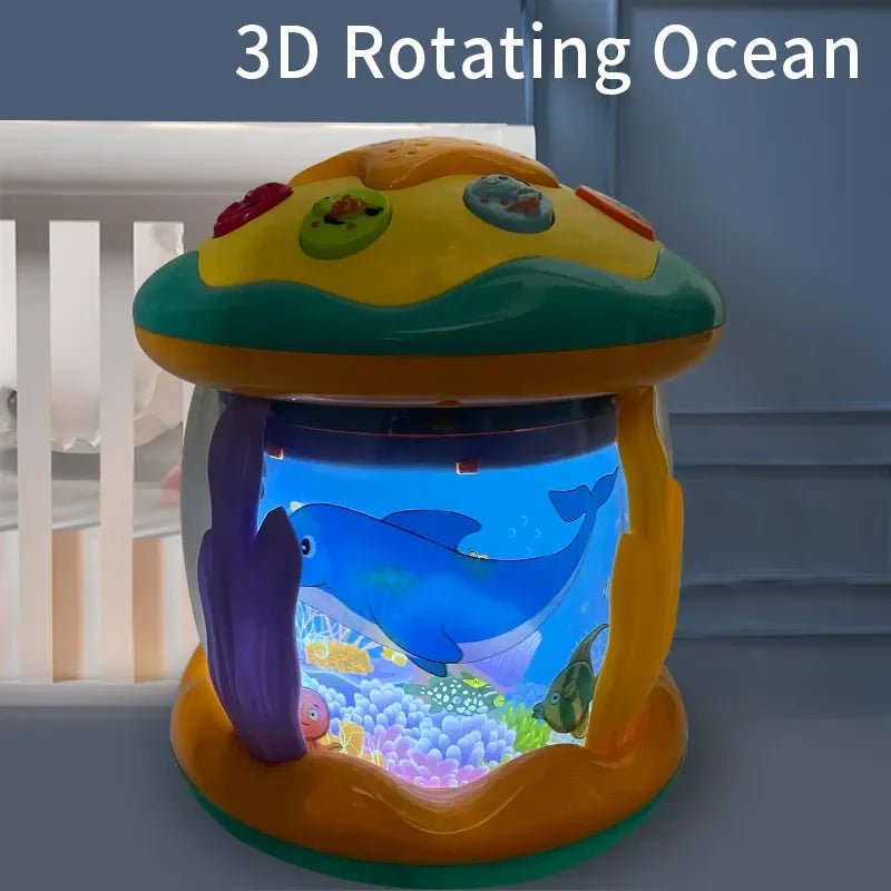 Ocean Rotating Projector Baby Toy for Tummy Time - Musical and Light Up Infant Toy, Suitable for Babies 6-12 Months - Great Baby Gift