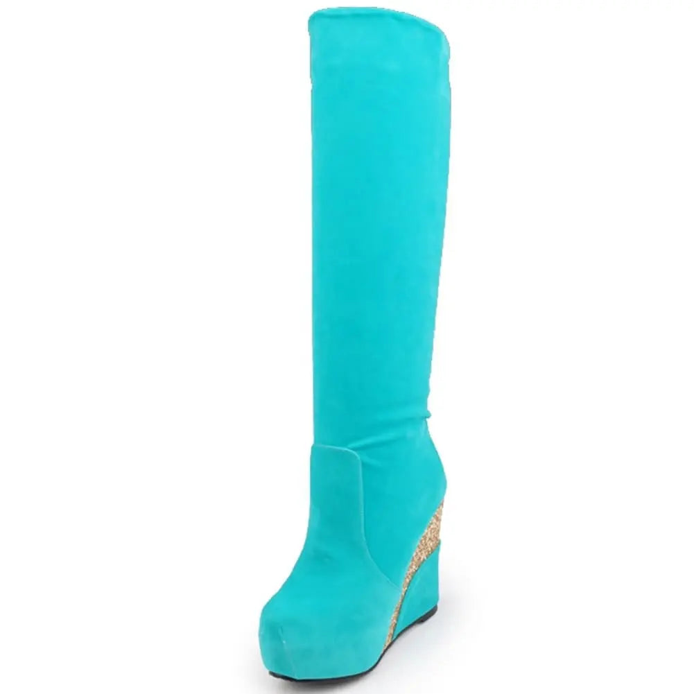 Plus size 43 Fashion Russia Winter Wedges Shoes Ankle Boots Women Warm Boots Platform High Heels Snow Boots Shoes Woman.