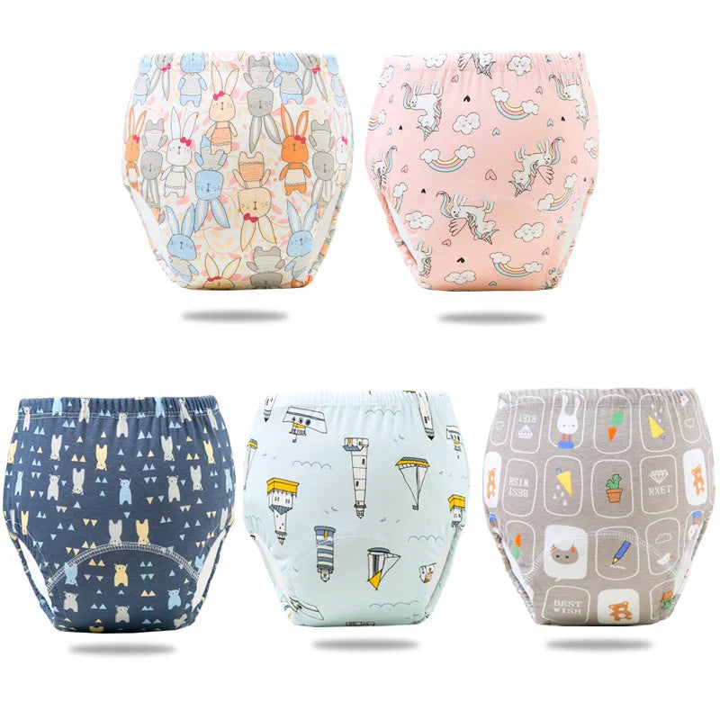 Reusable Potty Training Pants - Cotton TPU Waterproof Underwear for Boys and Girls