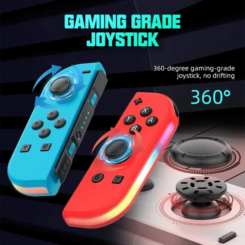 Joy RGB LED 5.2 BT Switch Left/Right Joypad for N SwitcConsole - Dual Vibration Joystick