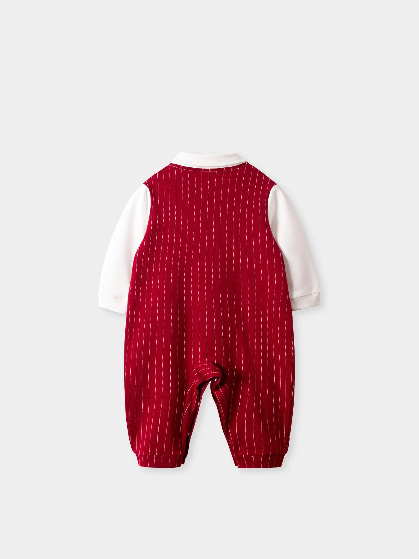 Gentleman Baby Boy Long-Sleeved Jumpsuit: Black Tie - 0-1 Years Old
